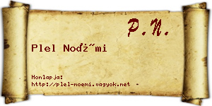 Plel Noémi névjegykártya